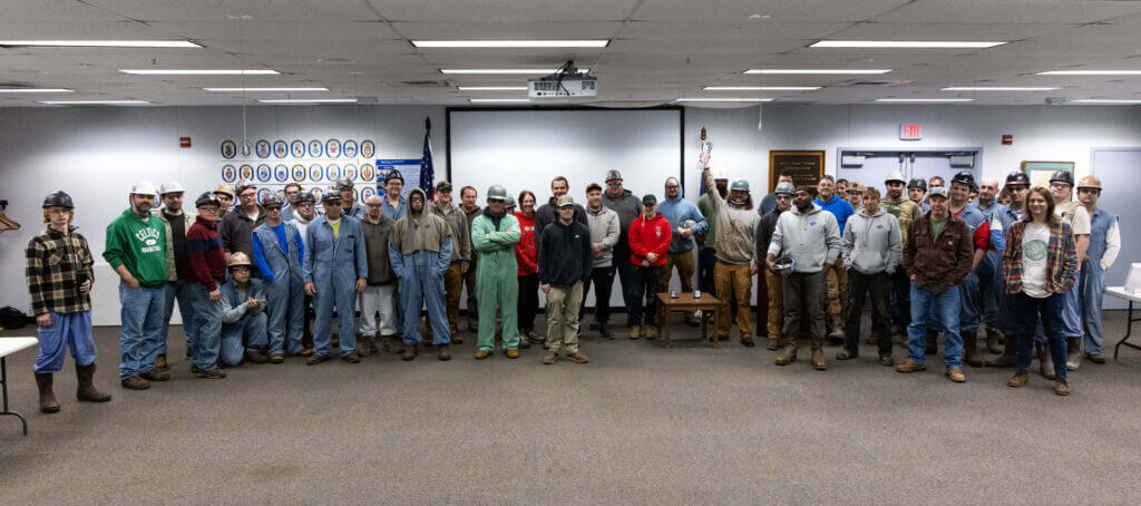 First shift blast and paint crew pose for Paint Shop Award