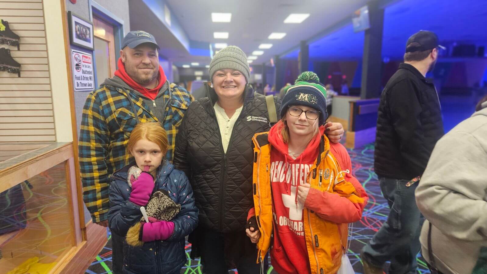 Family of four enjoys BIW Skate Night at Happy Wheels