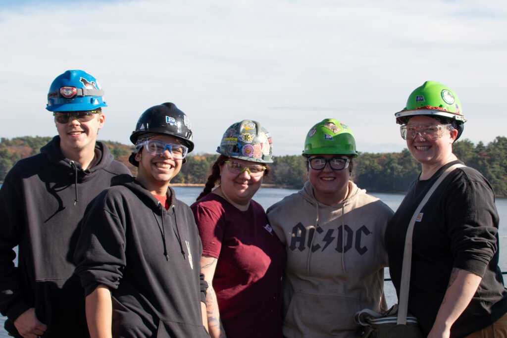 Five shipbuilders at the Sail Away of Basilone (DDG 122)